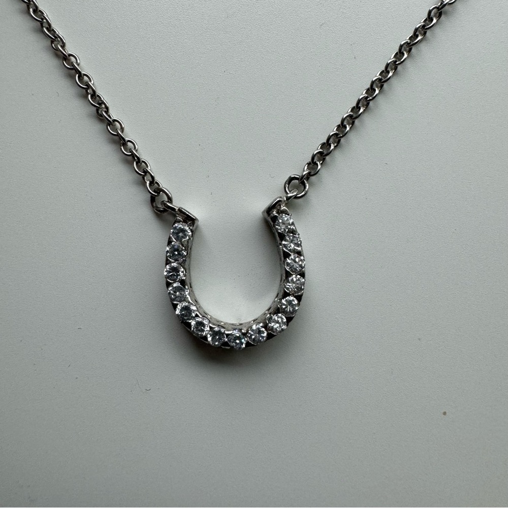 Silver Horse Shoe Chain Necklace